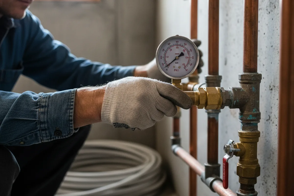 Pressure testing a repaired line during Water Line Repair in Grantsville